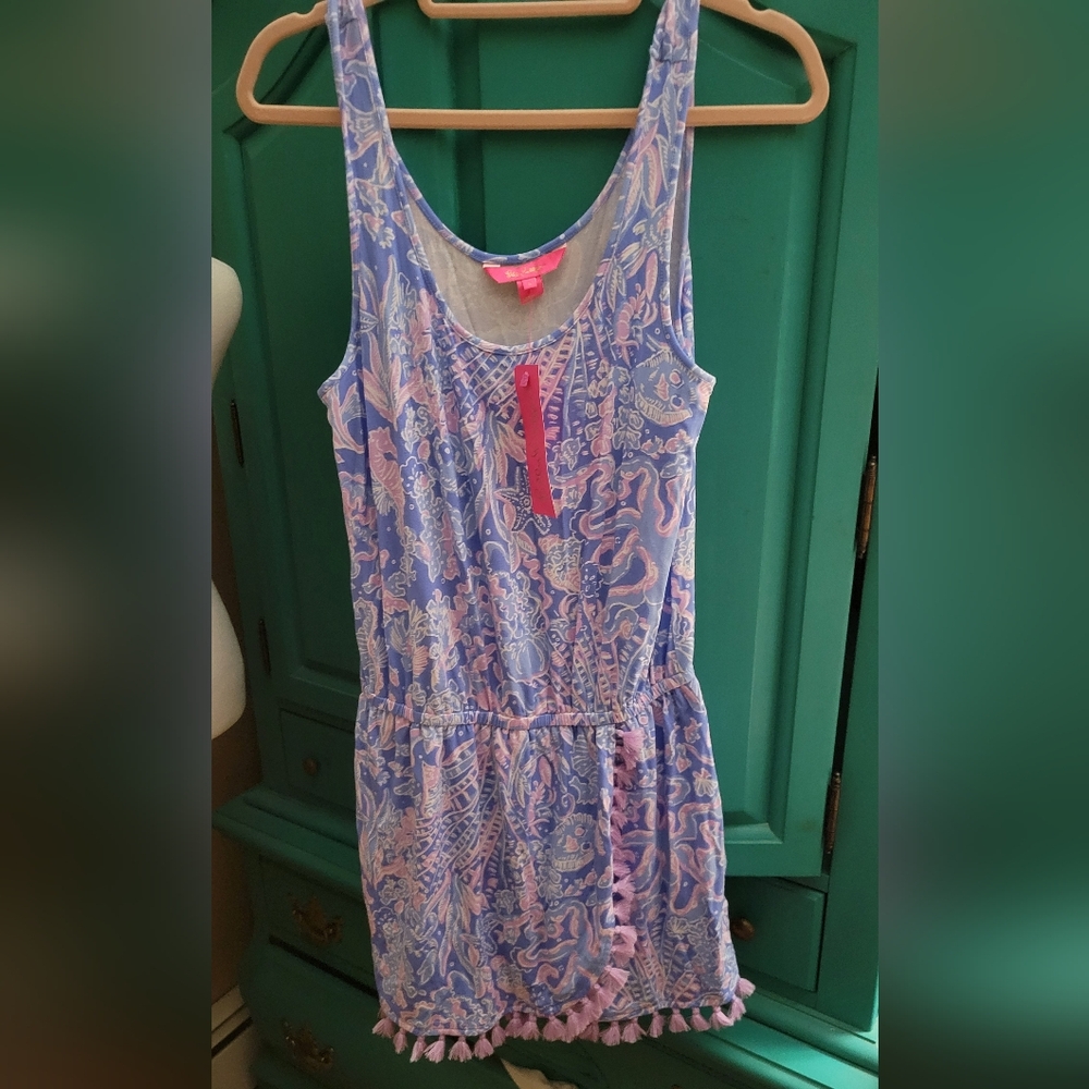 NWT -Sleeveless Printed Romper  Lavender & Light Pink